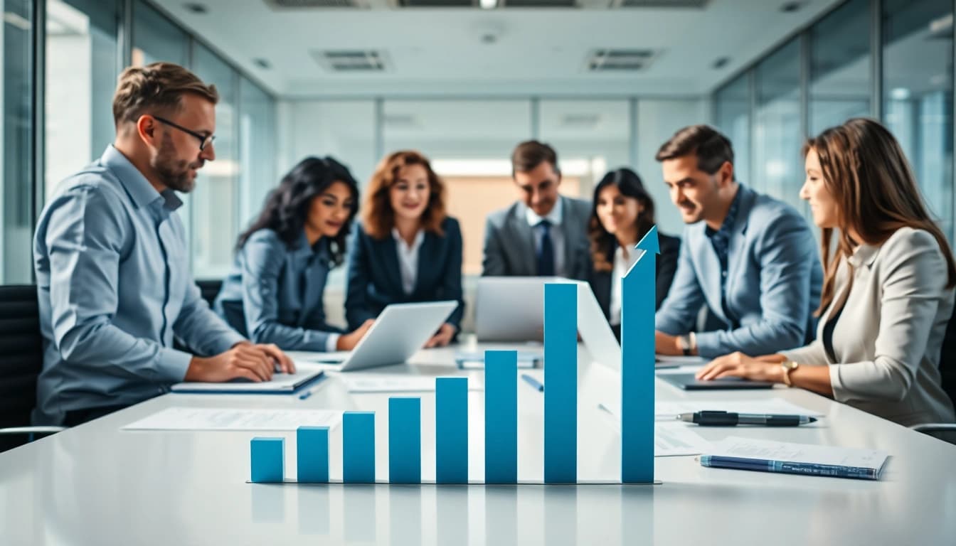 Corporate Tax Services team discussing financial strategies in a modern office