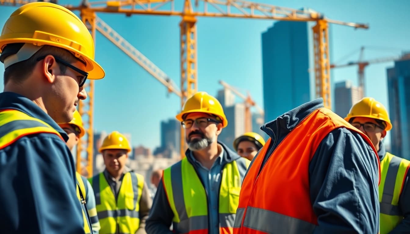 New York City General Contractor manages a dynamic construction team in an urban setting.