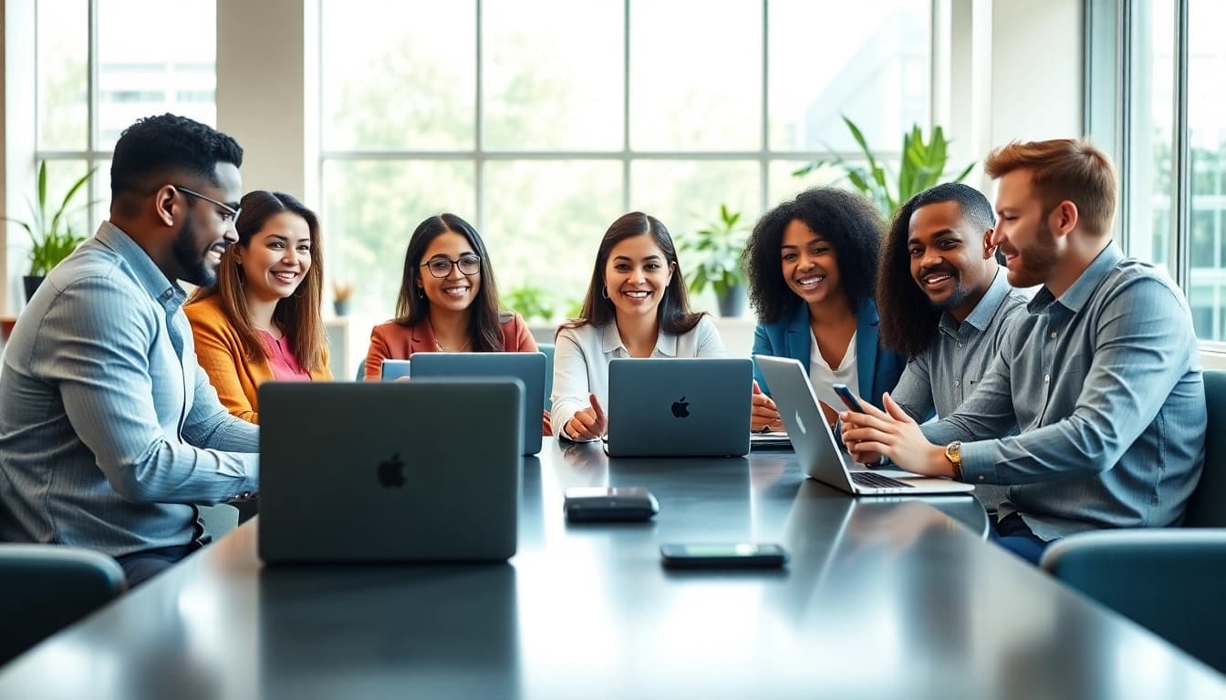 Enhance your communication with uk small business voip in a collaborative office setting.