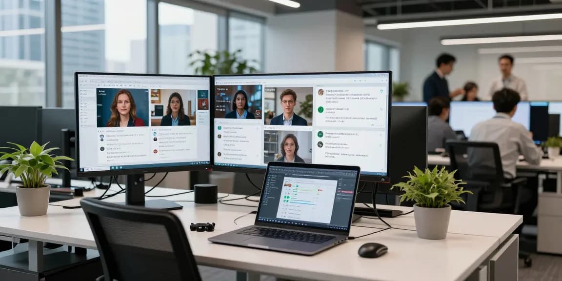 Analyze and detect AI images with advanced content moderation tools in a modern tech workspace.