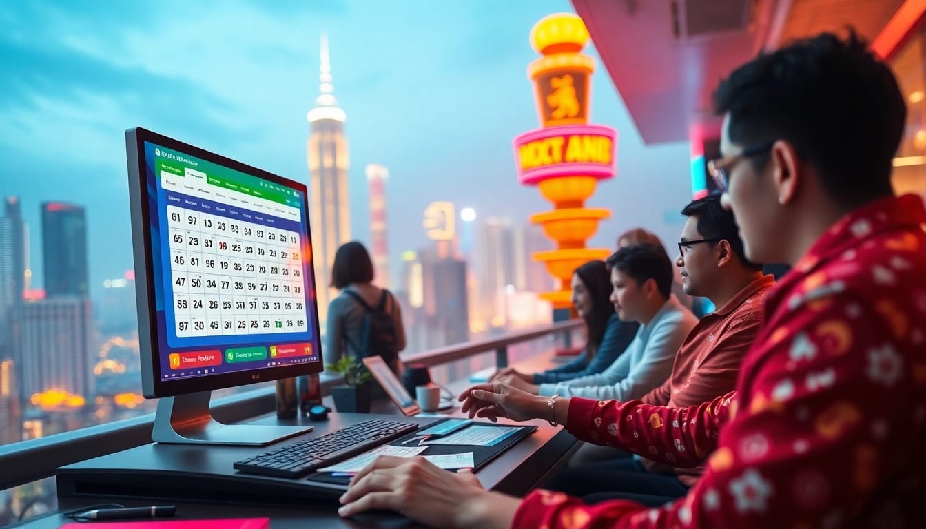 Aksi menarik dalam togel online dengan antarmuka digital yang mencolok dan penuh warna.