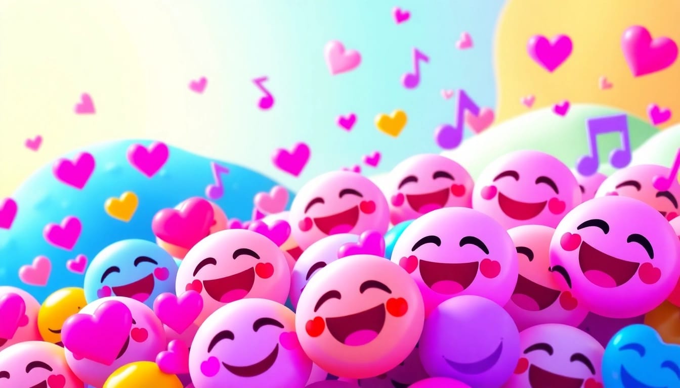 Engaging display of tiktok emojis in a colorful digital setting highlighting various expressions.