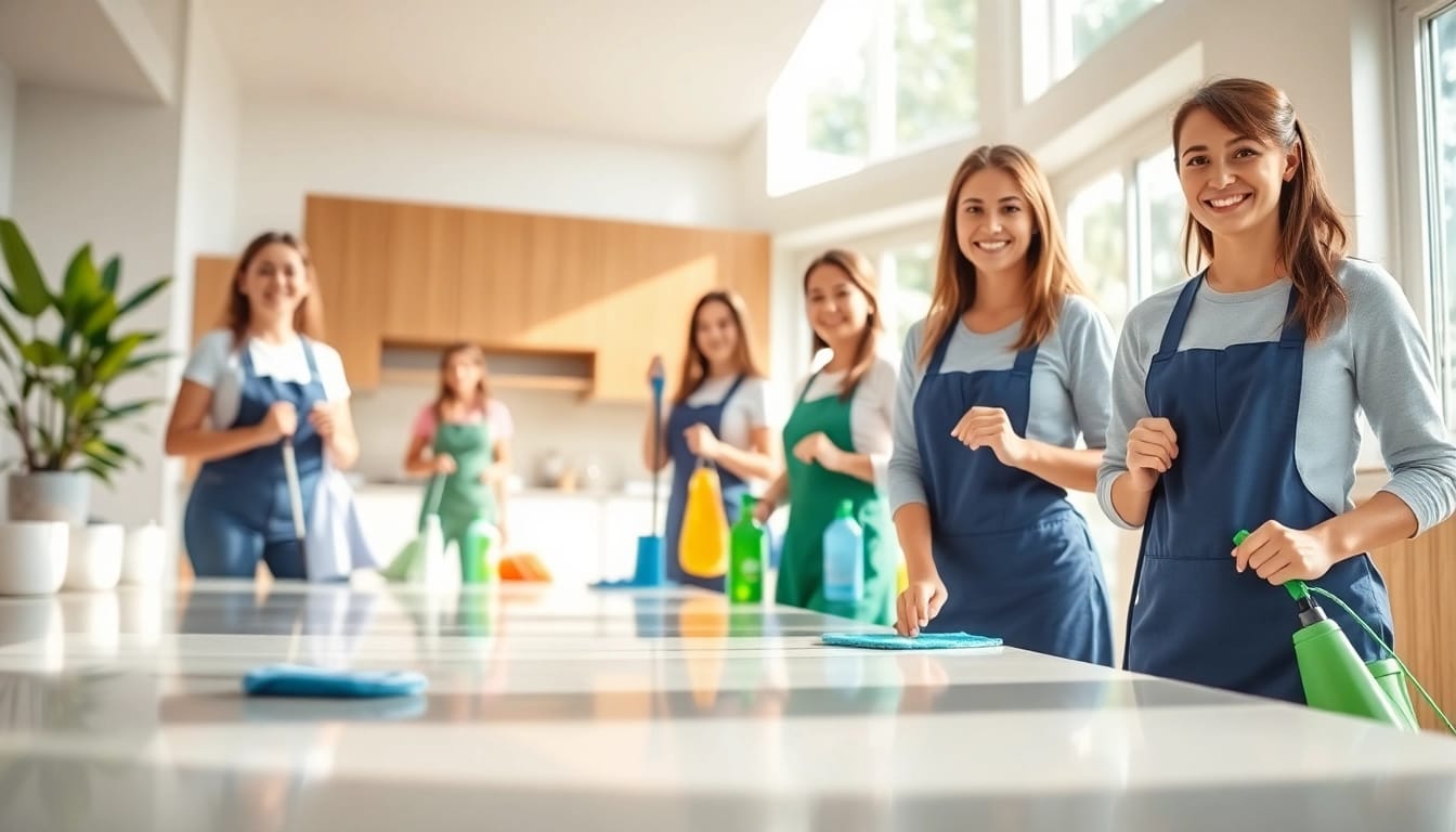 Experience professional cleaning services near me with a dedicated team in a bright space.