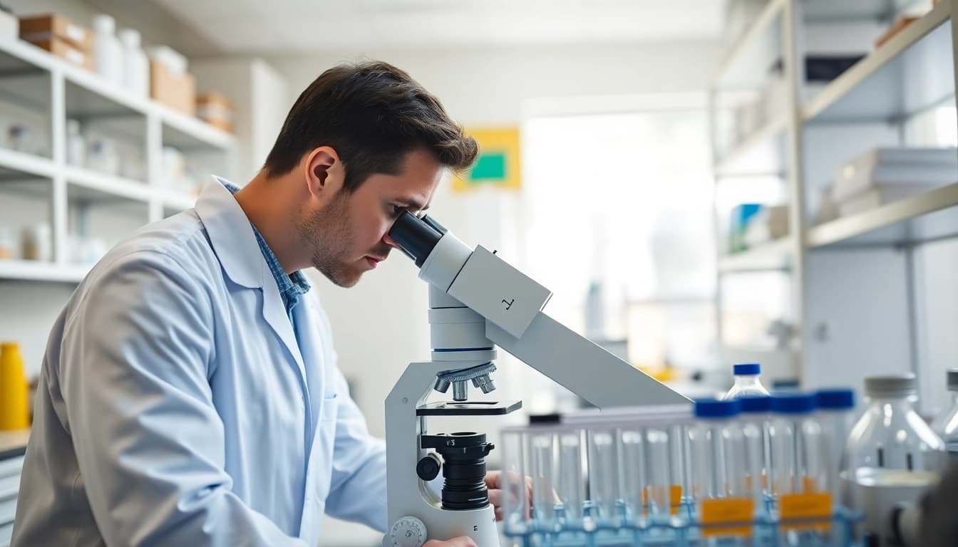 Investigating the tesamorelin research chemical in a professional lab setting.