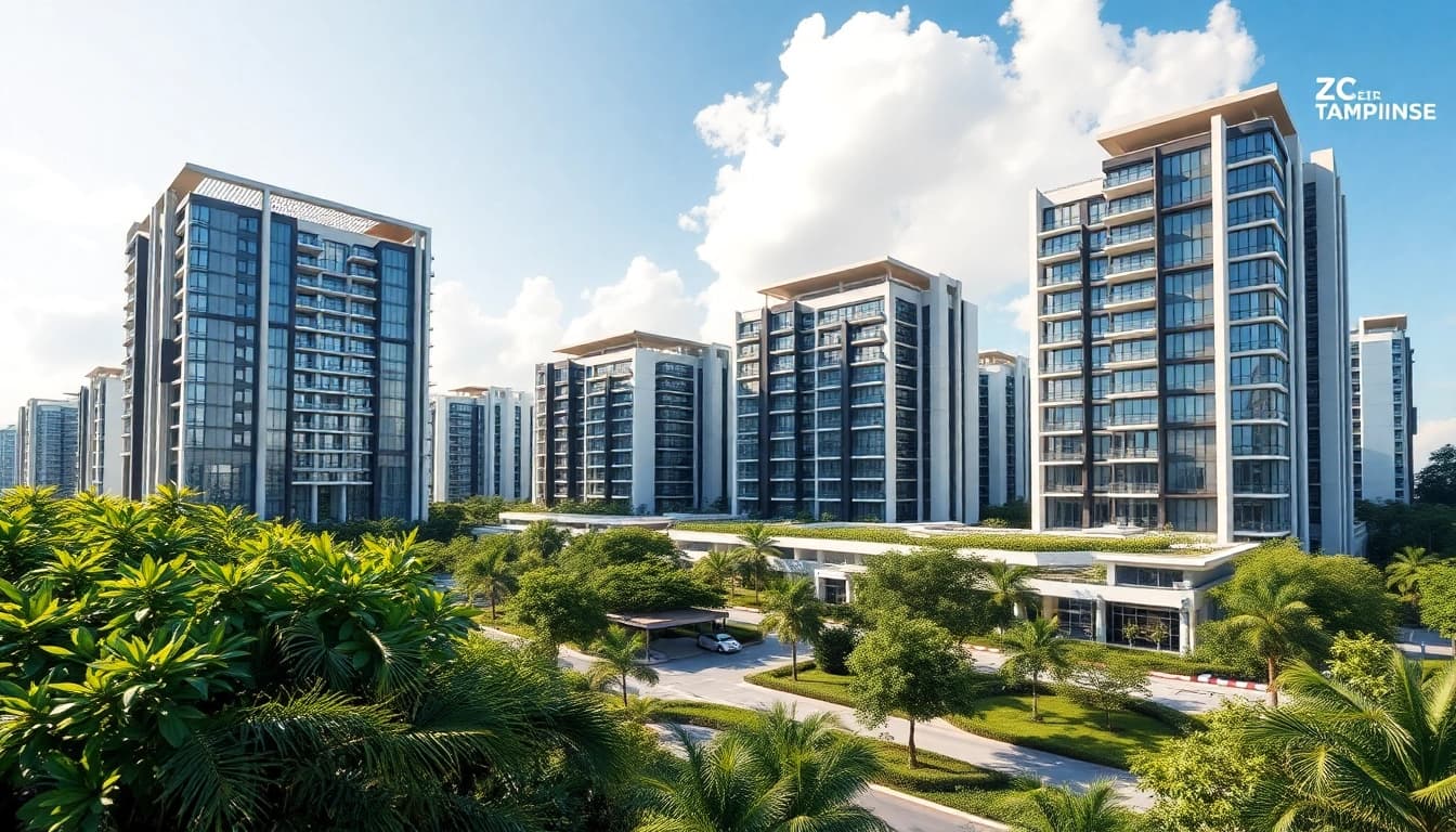 Explore the stunning Tampines EC development with modern architecture surrounded by nature.