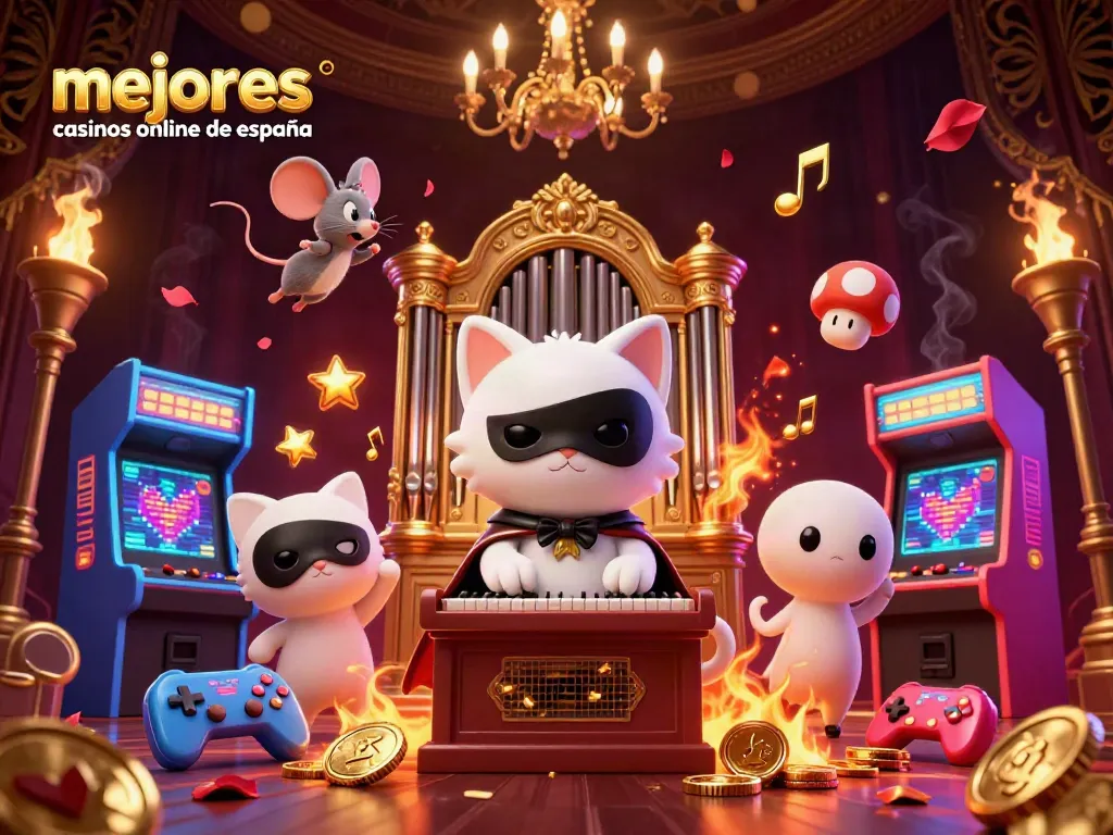 Explora los mejores casinos online de España con una ilustración que captura la esencia del juego y la emoción.