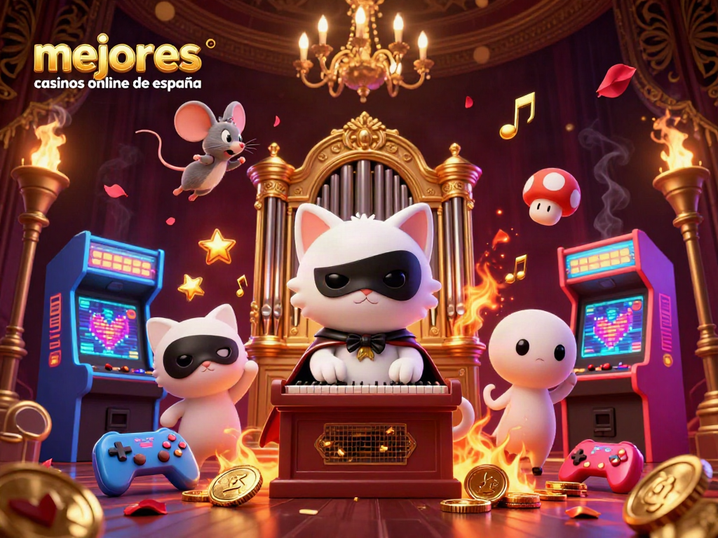 Explora los mejores casinos online de España con una ilustración que captura la esencia del juego y la emoción.
