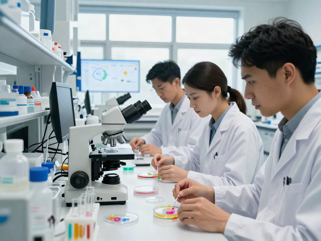 Retatrutide research supplier team analyzing peptide samples in a modern lab.