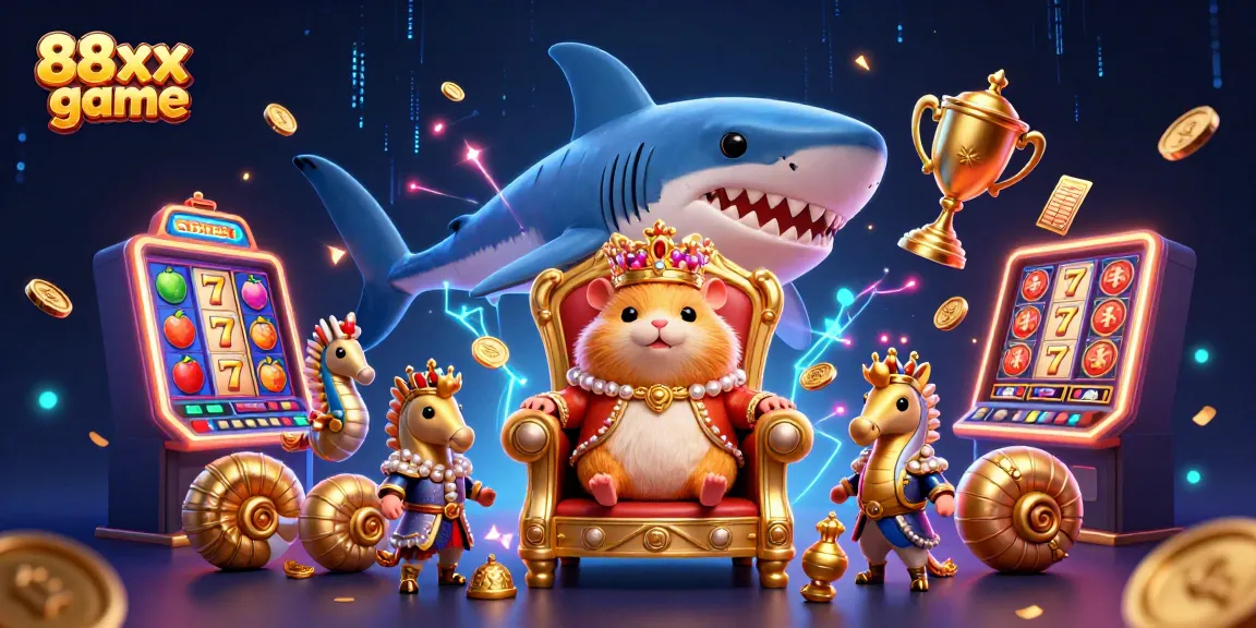Engage with the 88xx game in a vibrant casino scene featuring iconic symbols and characters.