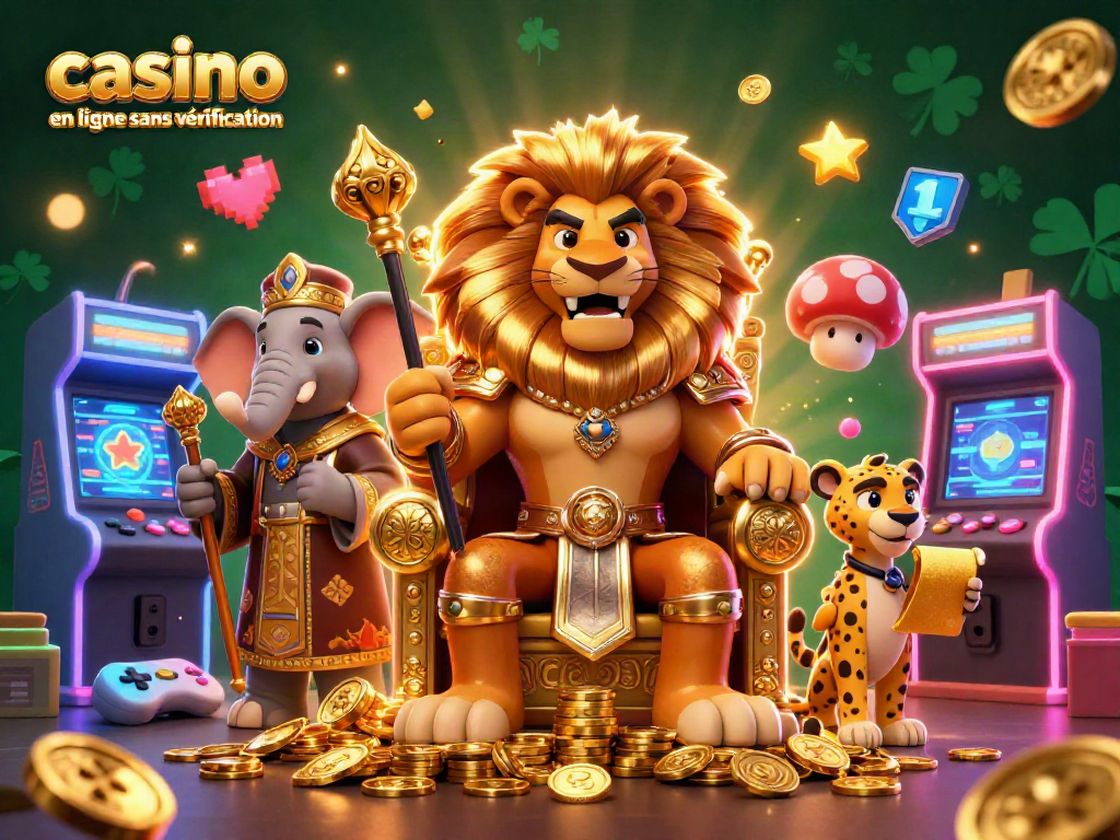 Profitez de l'expérience du casino en ligne sans vérification avec ce roi lion et ses alliés