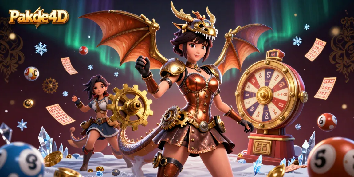 Engage with Pakde4D and experience the excitement of the online lottery with dynamic illustrations showcasing thrilling gaming elements.