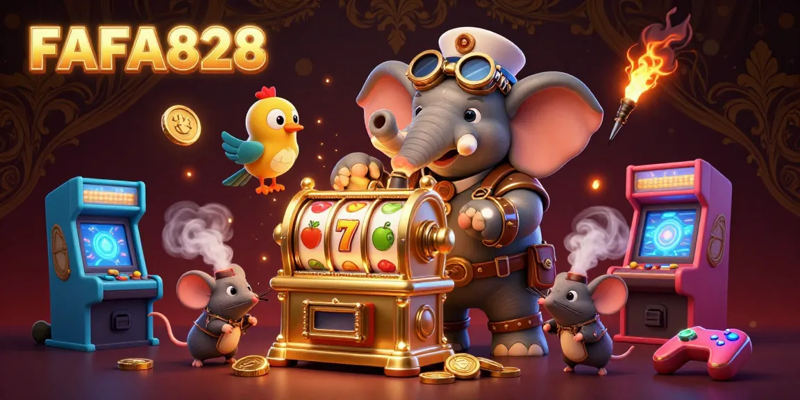 Spin the golden slot machine with FAFA828, featuring colorful characters and vibrant game elements.