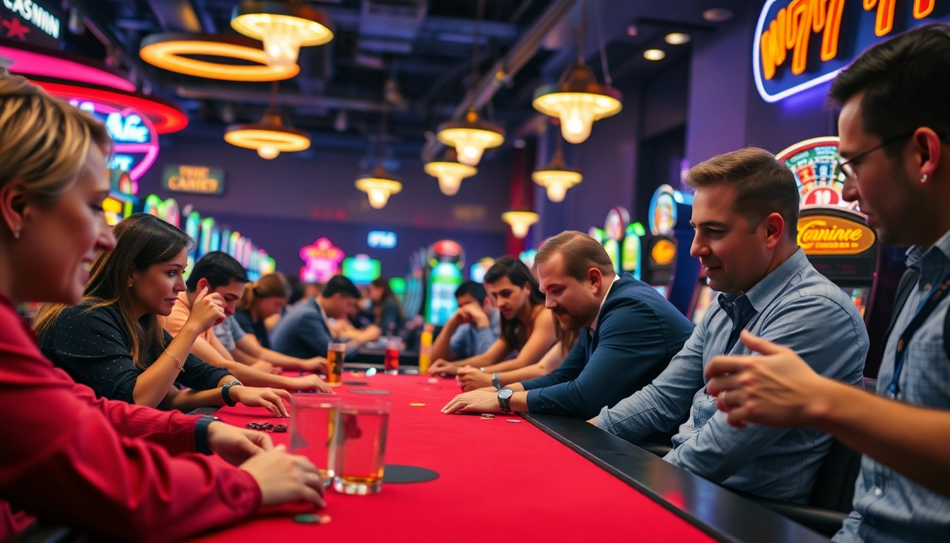 Reddit gaming enthusiasts enjoy an exciting casino experience with colorful lights and strategic gameplay.