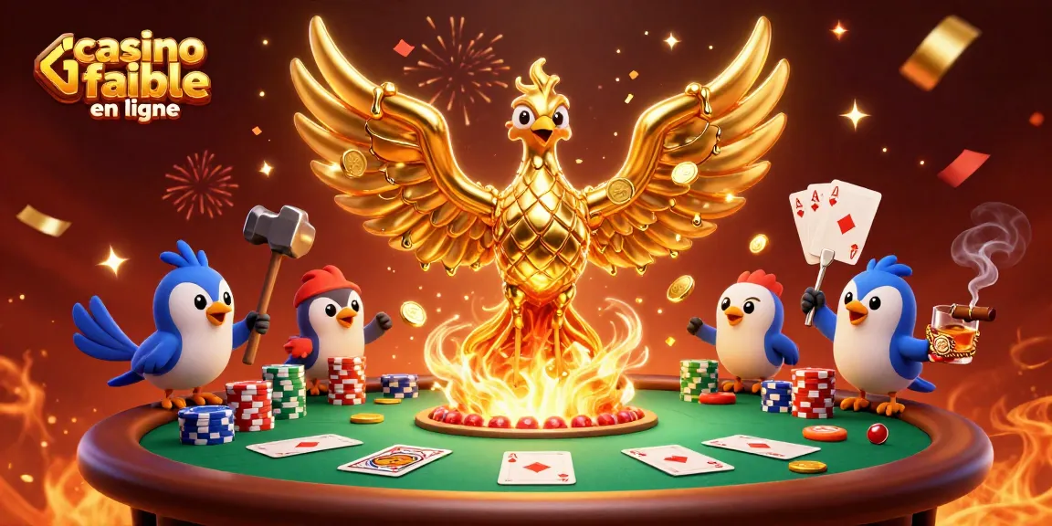 Jouez au casino fiable en ligne avec des illustrations captivantes de jeux et d'éléments de poker.
