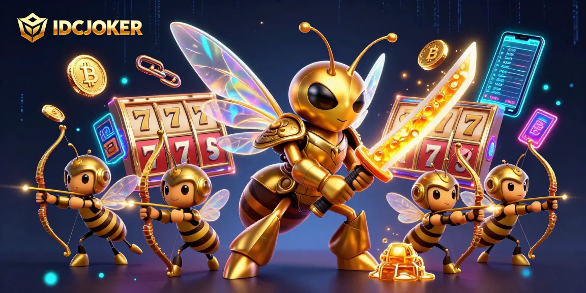 IDCJOKER offers thrilling slot gaming actions with dynamic visuals of honeycomb-themed characters.