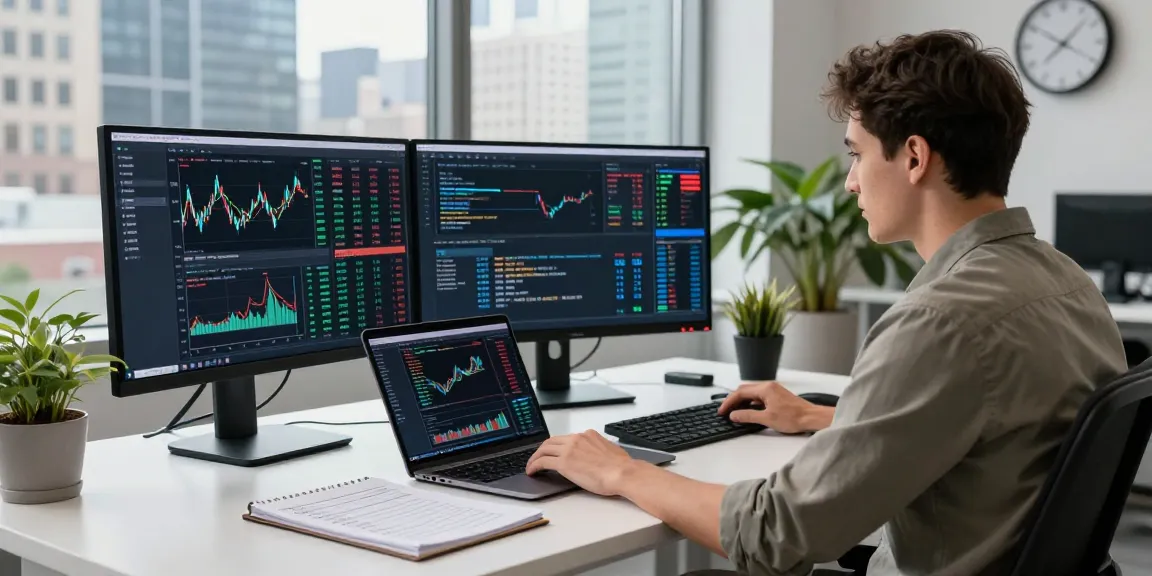Taiwan stock backtesting API in a modern finance workspace with real-time market data and analytics.