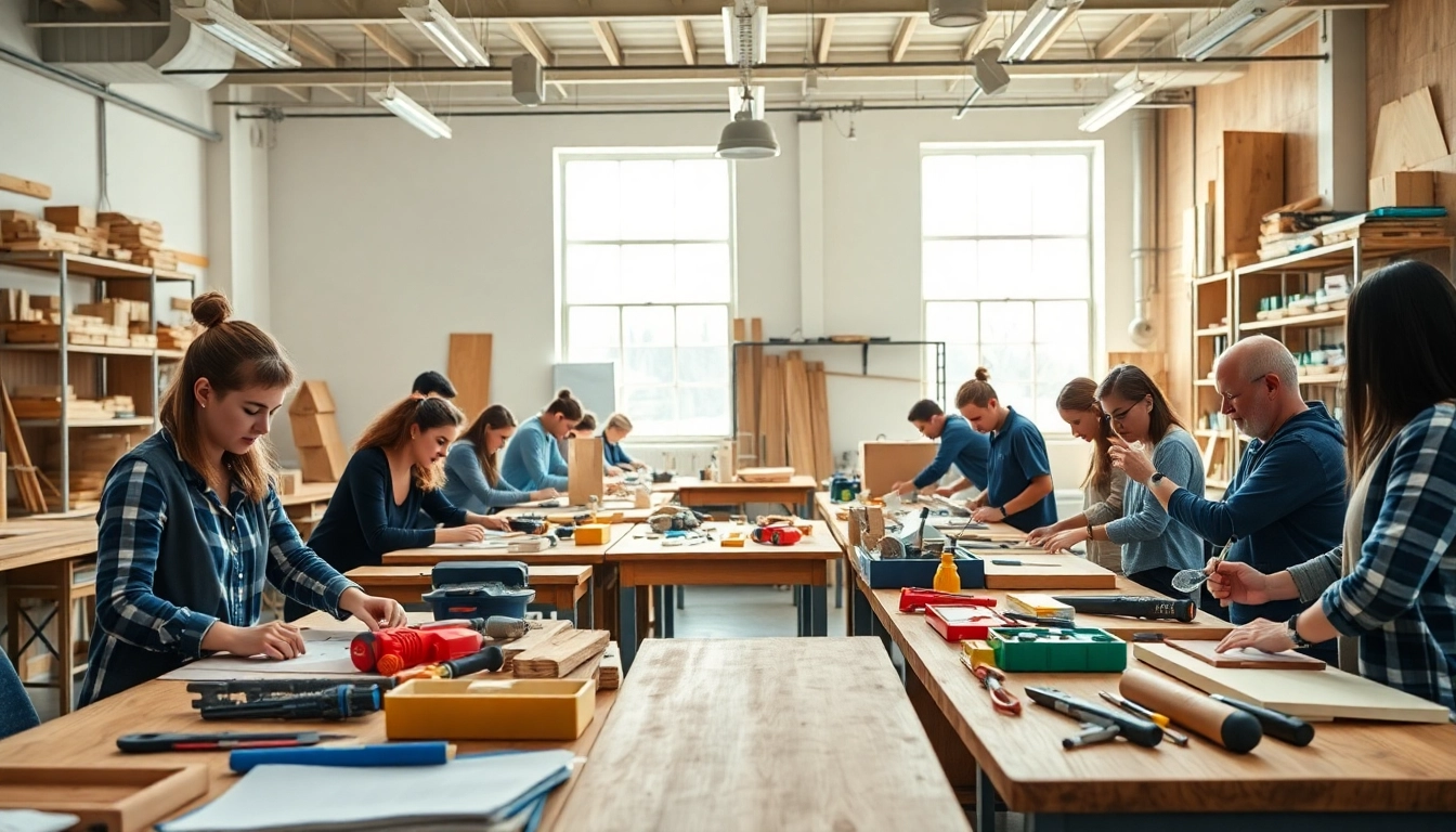 Engaged students practicing craft training Colorado in a bright, hands-on learning environment.