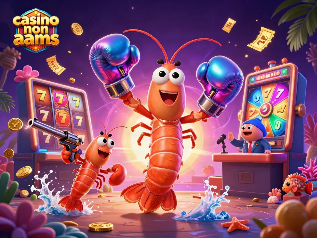 Giocare nei casino non AAMS con slot dinamiche e divertenti in un'illustrazione 3D vibrante.