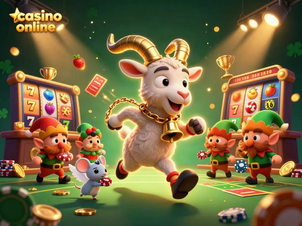 Disfruta de emocionantes juegos en un casino online con la escena festiva de Krampus y sus traviesos ayudantes.