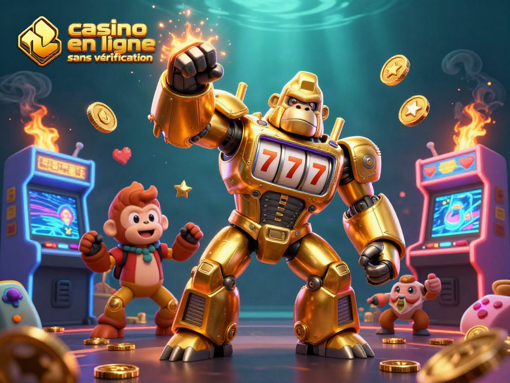Gagnez en jouant dans un casino en ligne sans vérification avec un témoignage de gorille mech et un décor vibrant