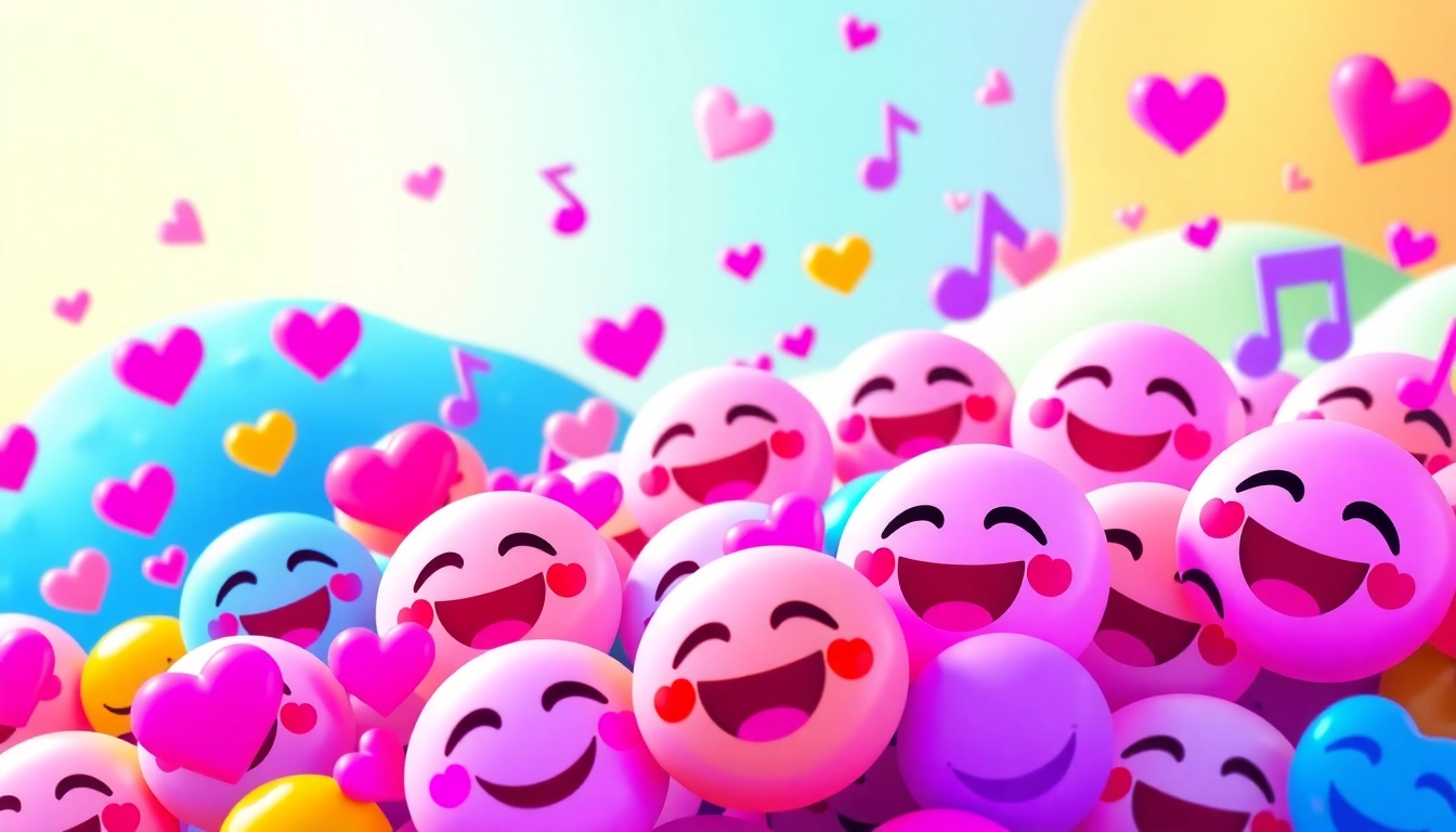 Engaging display of tiktok emojis in a colorful digital setting highlighting various expressions.