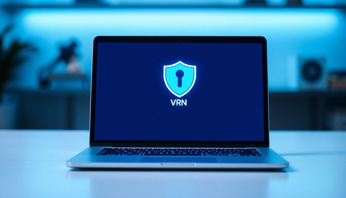 Discover safe options for free vpn download with a clear laptop interface in a tech-focused setting.