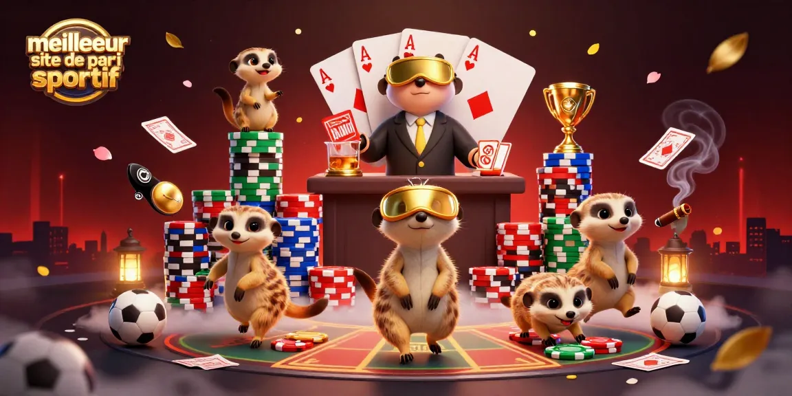 Bettez avec le meilleur site de pari sportif à travers une scène animée de suricates dans un casino.
