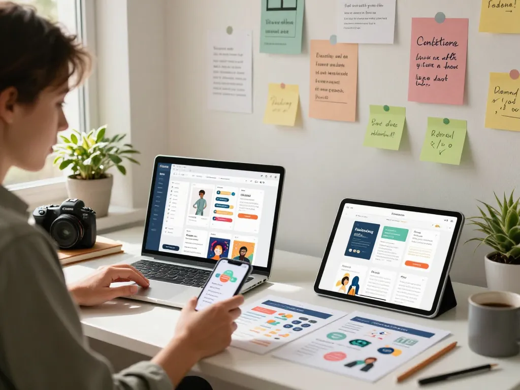 Entrepreneur showcasing PLR Digital Products for Sale in a vibrant home office
