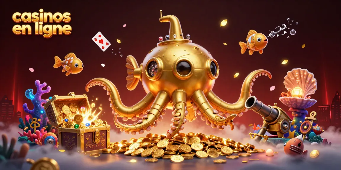 Découvrez les casinos en ligne avec un kraken doré et des poissons mécaniques dans un océan de pièces