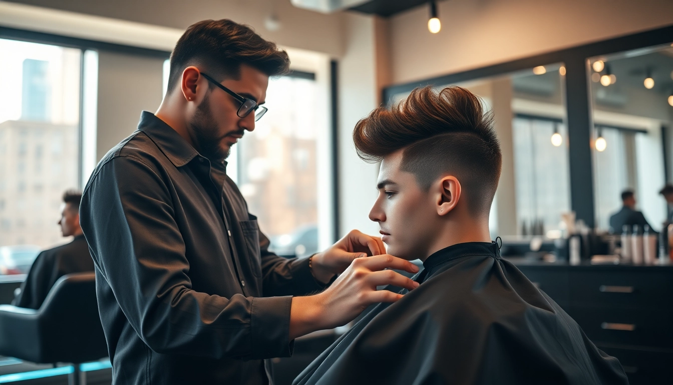 Ace of Fades 212 barber applying a custom hair system with expert precision.