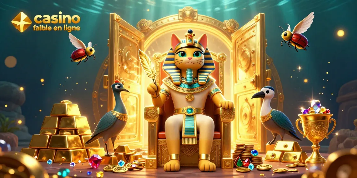 Profitez d'une expérience immersive au casino fiable en ligne avec un pharaon égyptien captivant.