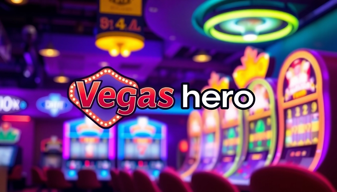 Experience the vibrant energy of Vegas hero in a lively casino scene filled with neon lights.