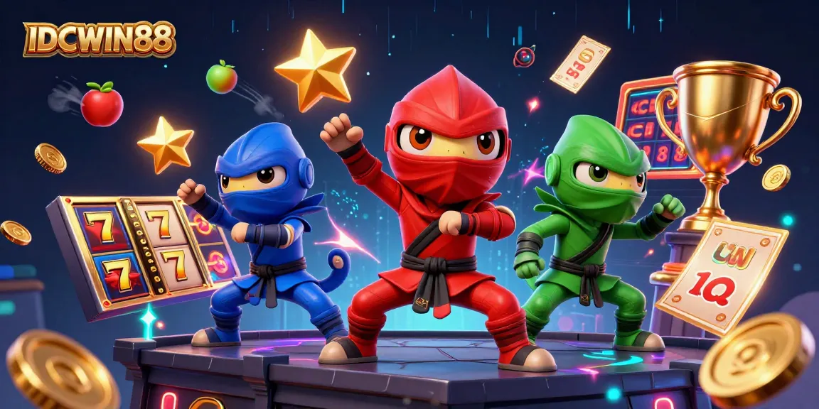 Experience thrilling jackpots with IDCWIN88’s ninja chameleons in a vibrant slot gaming adventure.
