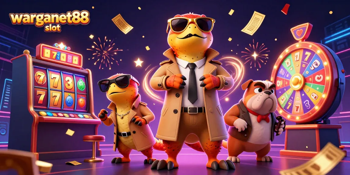 Engage with the vibrant warganet88 slot scene showcasing playful raptors entering a VIP casino lounge.
