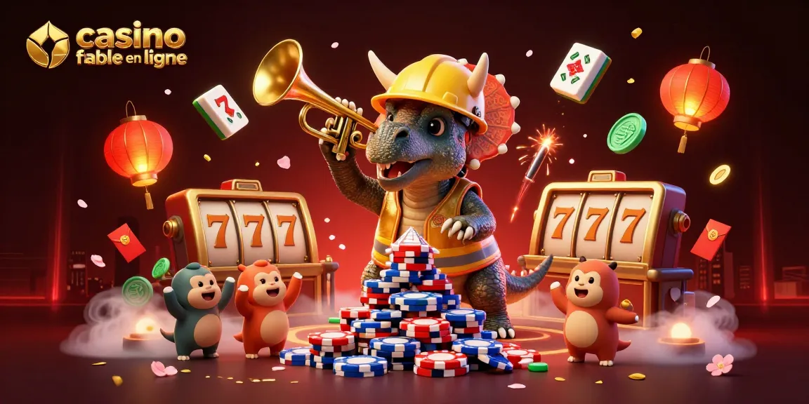 Jouez au casino fiable en ligne avec un triceratops et des éléments de jeu en 3D.