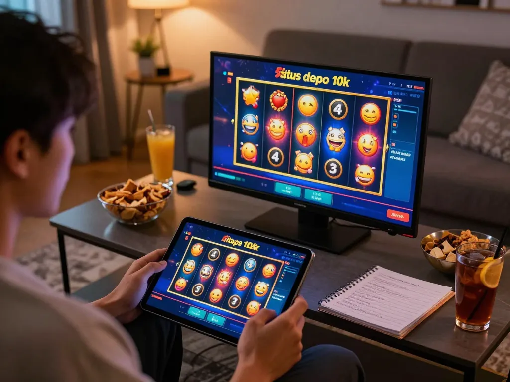 Engaging in situs slot depo 10k gameplay featuring dynamic slots with winning icons