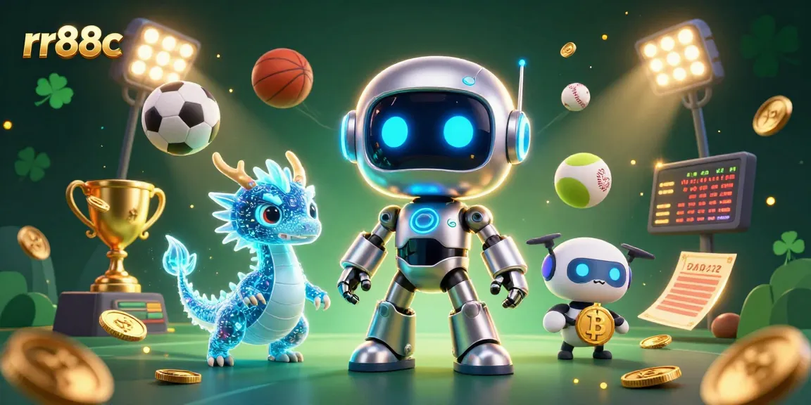 Experience thrilling action with rr88c as the cyberpunk robot and AI dragon celebrate online sports betting.