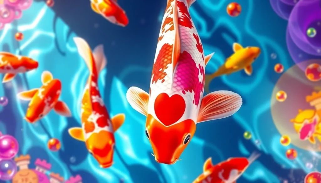 Menggambarkan pengalaman bermain koi800 togel dengan elemen koi yang hidup dan penuh warna.