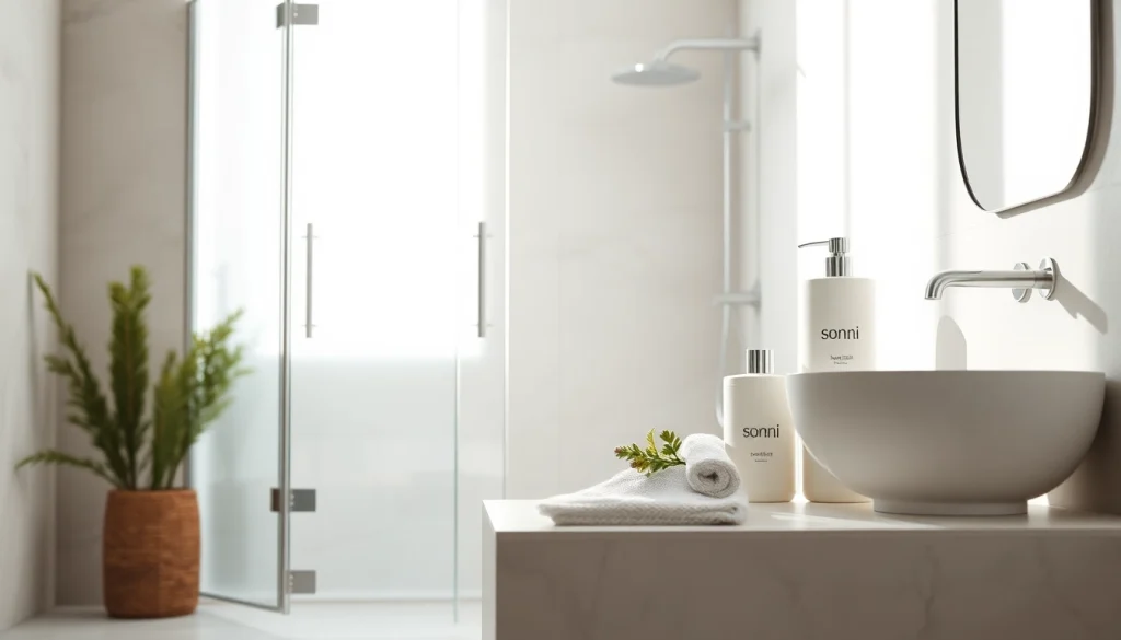 Gestalte dein Badezimmer modern mit sonni sanitär Produkten wie eleganten Duschen und Heizkörpern.