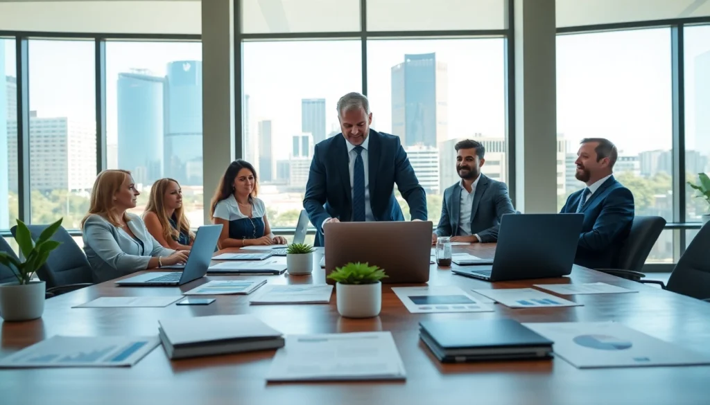 Engaging meeting on wealth management San Antonio with a diverse group in a modern office.