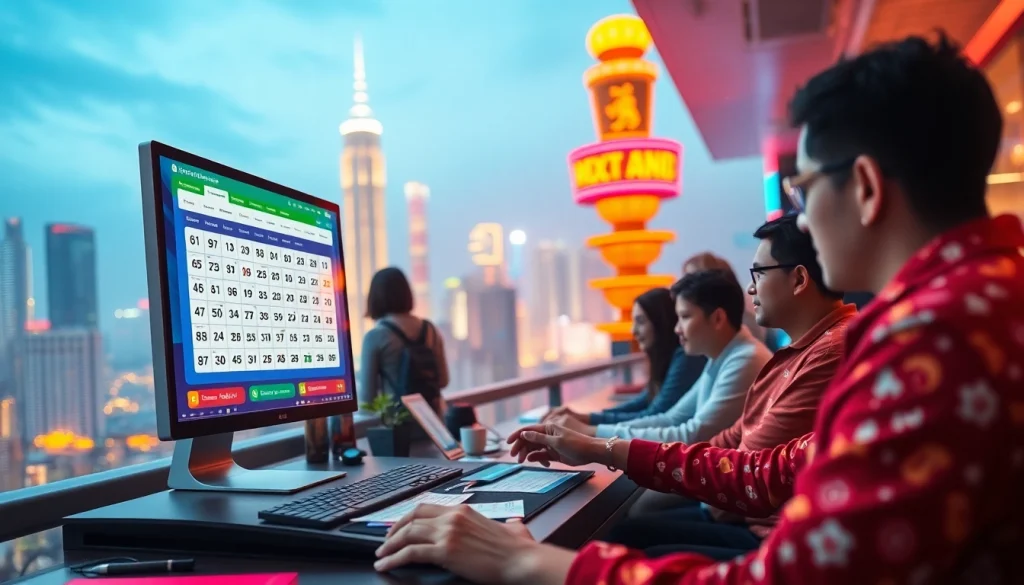 Aksi menarik dalam togel online dengan antarmuka digital yang mencolok dan penuh warna.