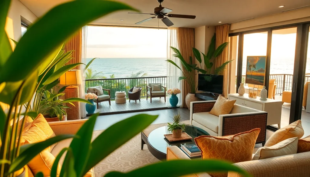 Experience condo for rent Pattaya with ocean views from the balcony and tropical decor.