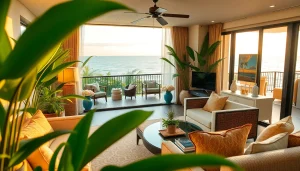 Experience condo for rent Pattaya with ocean views from the balcony and tropical decor.