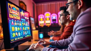 Temukan pengalaman seru dengan link slot gacor di layar, menunjukkan pemain yang bersemangat.