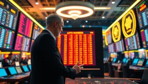 Menangkap analisis toto togel dalam suasana kasino modern yang cerah.