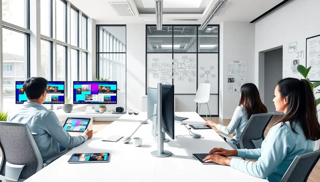 Innovative web design agency showcasing professional thiết kế web solutions with modern aesthetics.