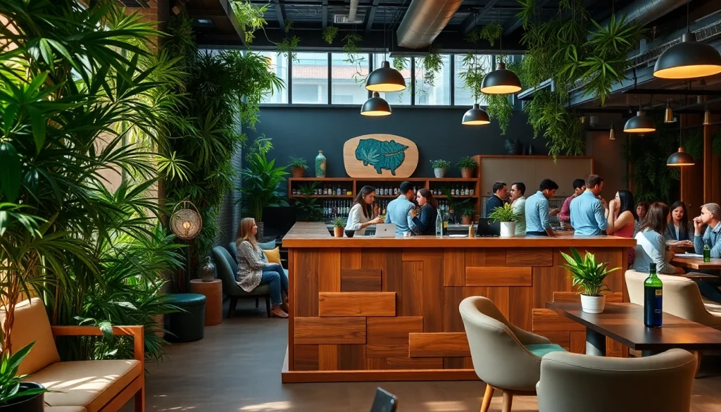 Profitez de l'ambiance du social club barcelona avec des membres se détendant et discutant.