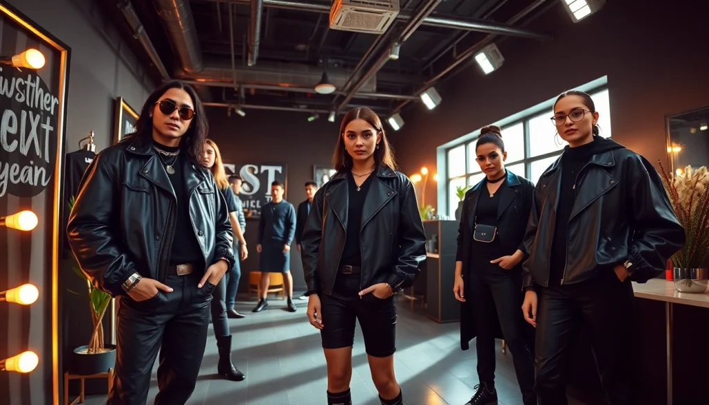 RageOff legacy drop collection in a vibrant fashion studio showcasing luxury styles.