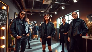 RageOff legacy drop collection in a vibrant fashion studio showcasing luxury styles.