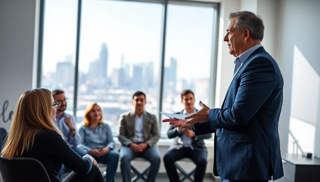 Engaged group in a coaching session with a business coach los Angeles inspiring collaboration.